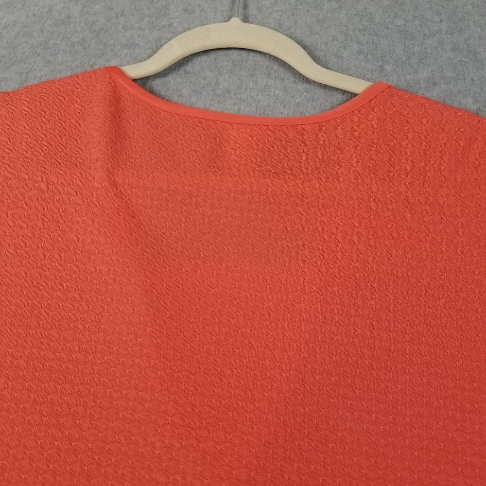 BonWorth Top Womens XL Extra Large Orange See Through Short Sleeve Stretch Knit - Picture 6 of 12